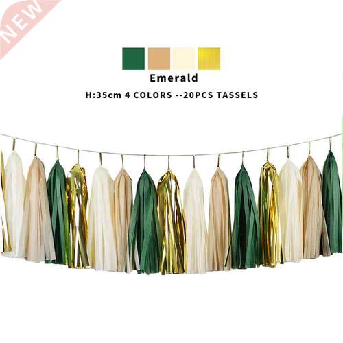 20pcs Multicolor  Tissue Paper Tassel Garland Sets Baby S