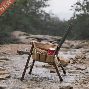 Canvas Camping Chair Arm Storage Bags Travel Beach Chair