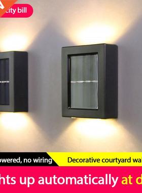 2PCS Color/War/White 2LED Autoatic Light Control Solar Wal