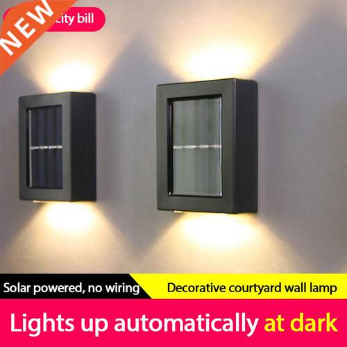 2PCS Color/War/White 2LED Autoatic Light Control Solar Wal