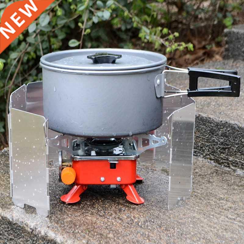 9 plates Fold Camping Cooker Gas Stove Wind Shield Screen F