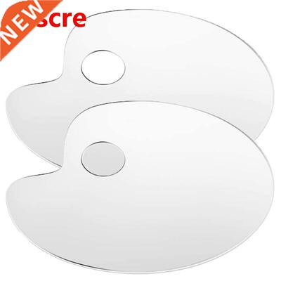 2Pcs Acrylic Artist Paint Palette 11.8 x 7.9 Inch Clear Oval