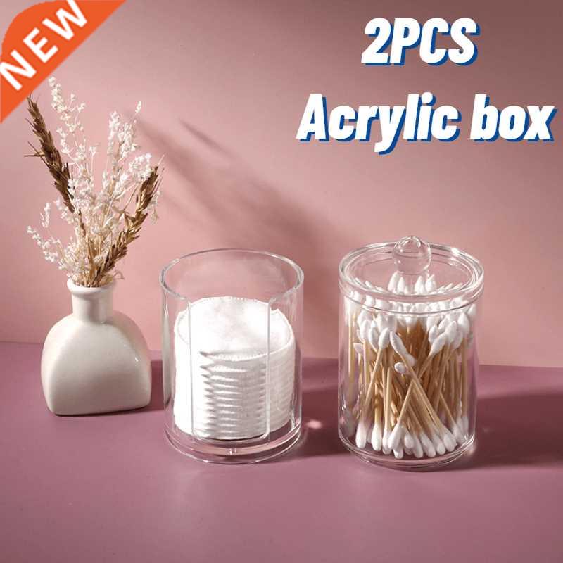 Makeup Organizer Acrylic Storage box Cotton Pad Holder Bathr