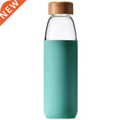 500 Ml Simple Design Of Bamboo Cover Glass Water Bottle