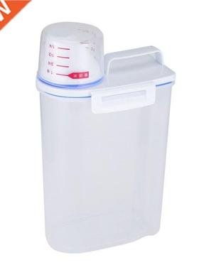 Portable Size Transparent Plastic Kitchen Food Cereal Contai