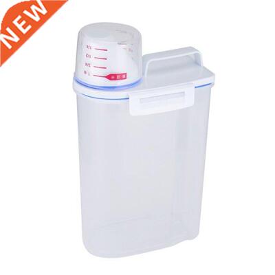 Portable Size Transparent Plastic Kitchen Food Cereal Contai