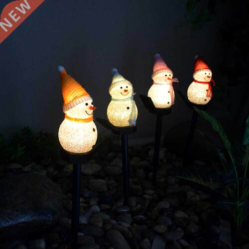 LED Solar Snowman Spike Light In-Ground Christmas Garden Law