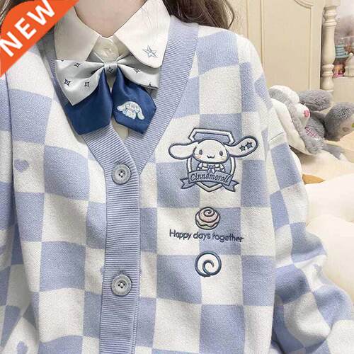 2021 Kawaii Sanrio Autun Winter Student Checkerboard Sweate