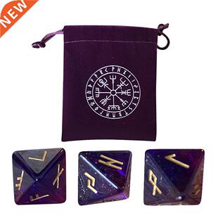 3PCS Assorted Polyhedral Dice Set Star Divination Rune Dice