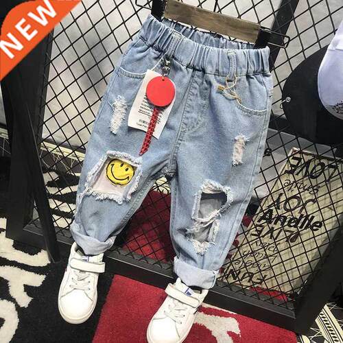 Children Broken Hole Jeans New Boys Girls Jeans Fashion 2-6Y