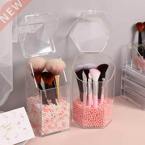 Pearl Clear Acrylic Cosmetic Organizer Transparent Flip ver