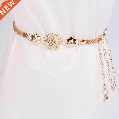 Belt Women's Lady Fashion Metal Chain Gold Color Belt Body C