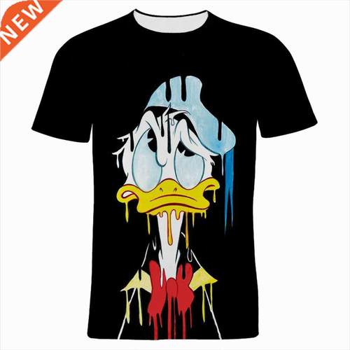 Cartoon Anime T Shirt For Men Summer Donald Duck 3D Print C