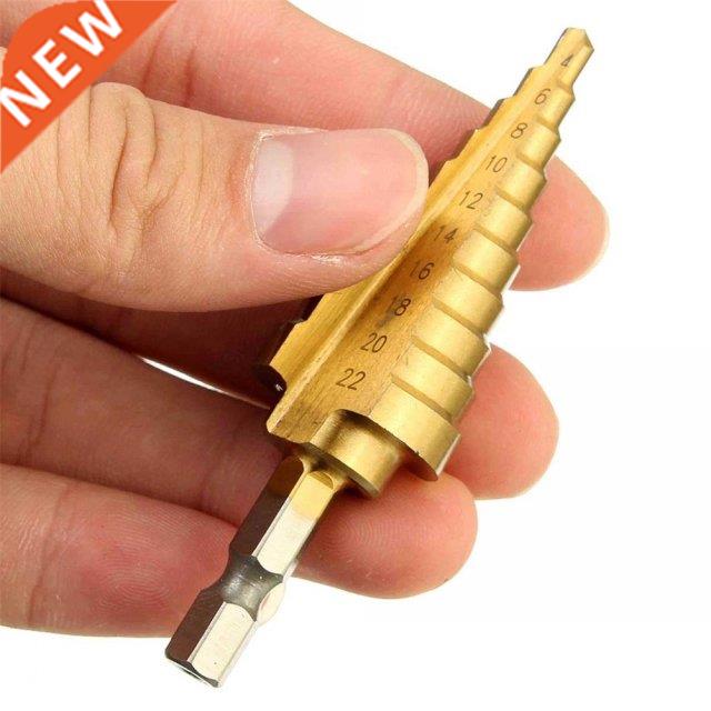 1Pcs Durale 4-22MM HSS Hex Titanium Coated Step Cone Drill