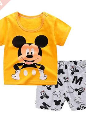 Brand Designer Cartoon Clothing Mickey Mouse Baby Boy Summer