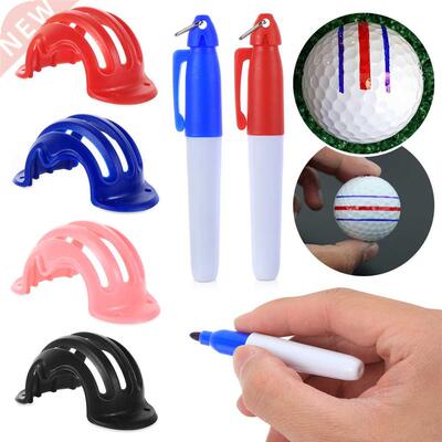 1 Set Golf Ball Triple Track 3 Line Marker Chrome Stencil +2