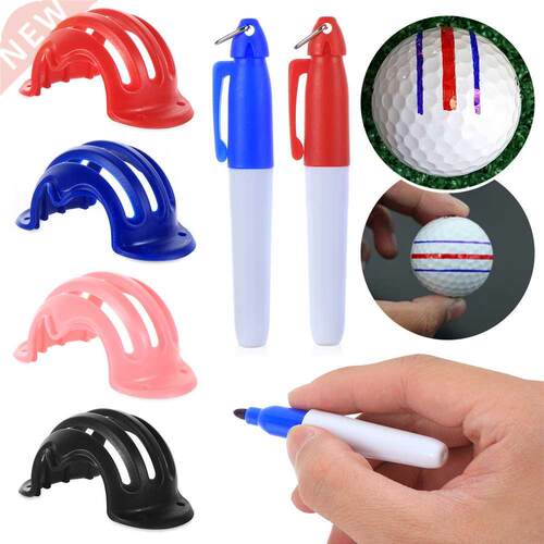 1 Set Golf Ball Triple Track 3 Line Marker Chrome Stencil +2