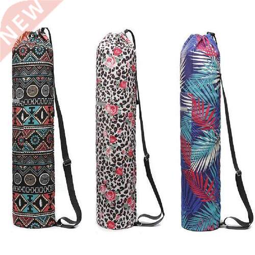 Portable Drawstring Printed Canvas Gym Fitness Yoga Mat
