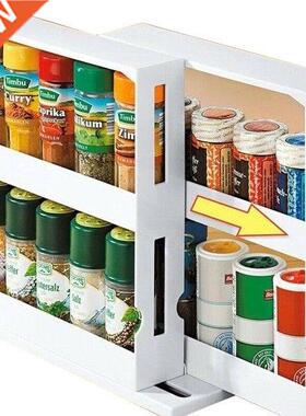 Double Layer Kitchen Spice Organizer Rack Multi-Function