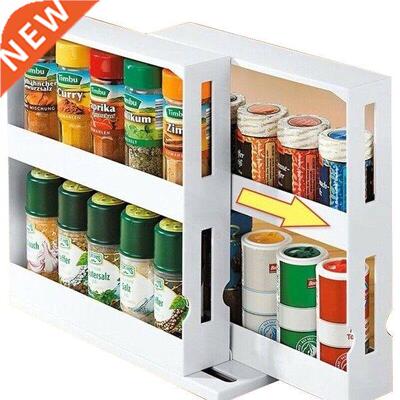 Double Layer Kitchen Spice Organizer Rack Multi-Function