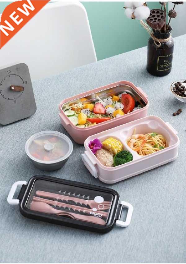 Meal Box, Portable Double-Layer Stainless Steel Thermal