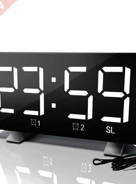 Digital LED Mirror Radio Alarm Clock Snooze Electronic Clock