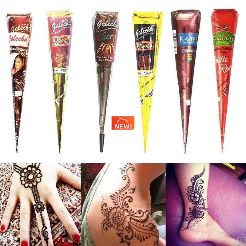 1Pcs Indian Henna Tattoo Paste Cone Body Paint Temporary