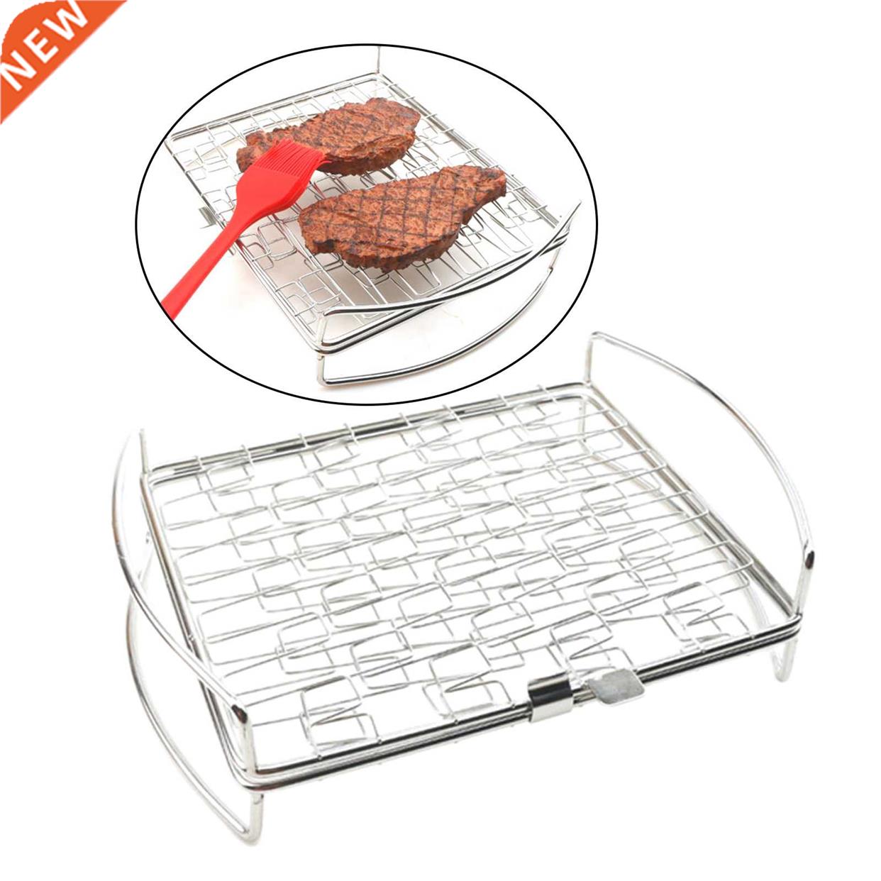 Durable BBQ Grilling Basket Net Meat Clip Foldable Nets for