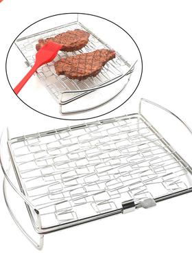 Durable BBQ Grilling Basket Net Meat Clip Foldable Nets for