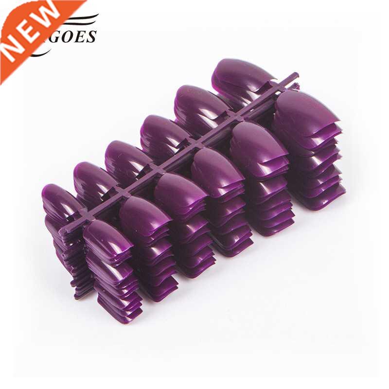 600pcs/pack French Nail Tips Full Cover Purple Acrylic Nail