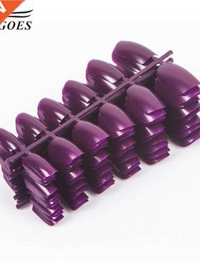 600pcs/pack French Nail Tips Full Cover Purple Acrylic Nail