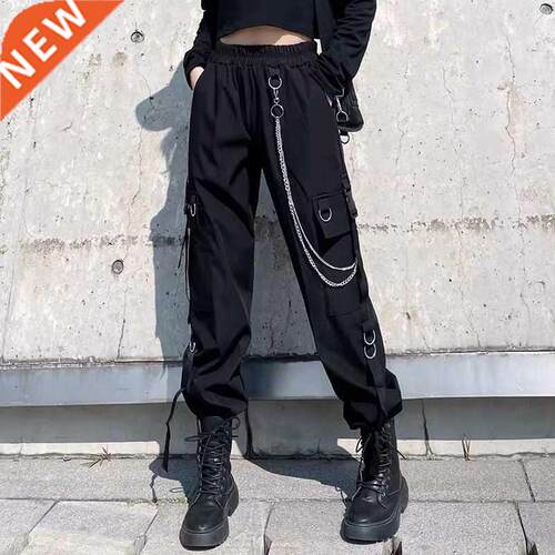 Women Joggers Black High Waist Loose Female Trousers Korean