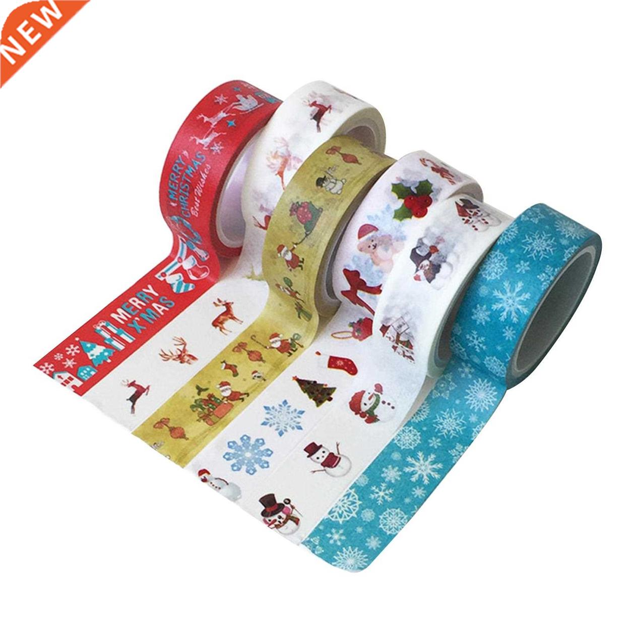 6 Rolls Cartoon Printed Christmas Paper Ribbon DIY Craft Gif