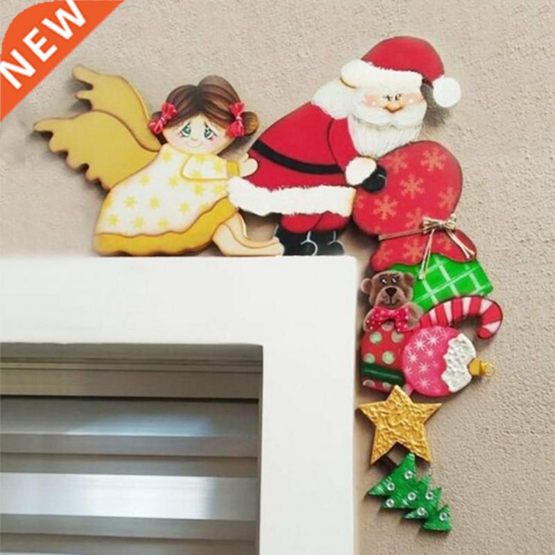 New Year Creativity Wooden Door Frame Decor Funny Christmas