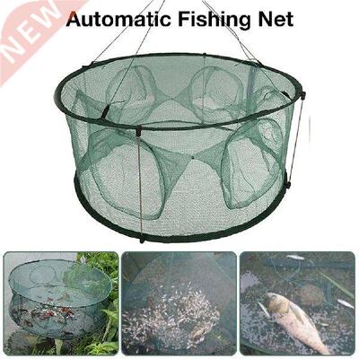 Automatic Fishing Net Trap Round Shape With Support Rod