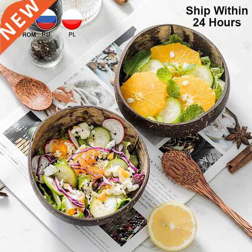 Natural Coconut Bowl Decoration Fruit Salad Noodle Rice