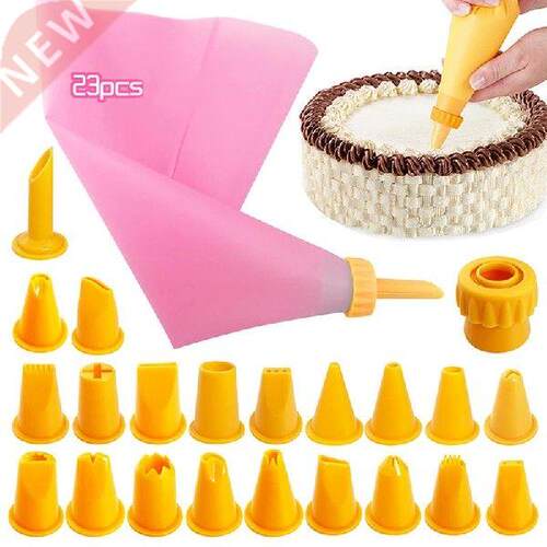 23pcs Cake Icing Piping Nozzles Flower Cream Pastry Tips