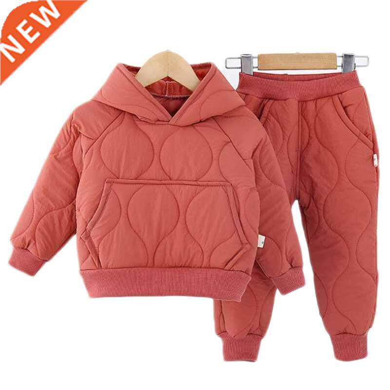 2022 Autumn Winter Girls' Suit plus velvet two-piece Set Boy