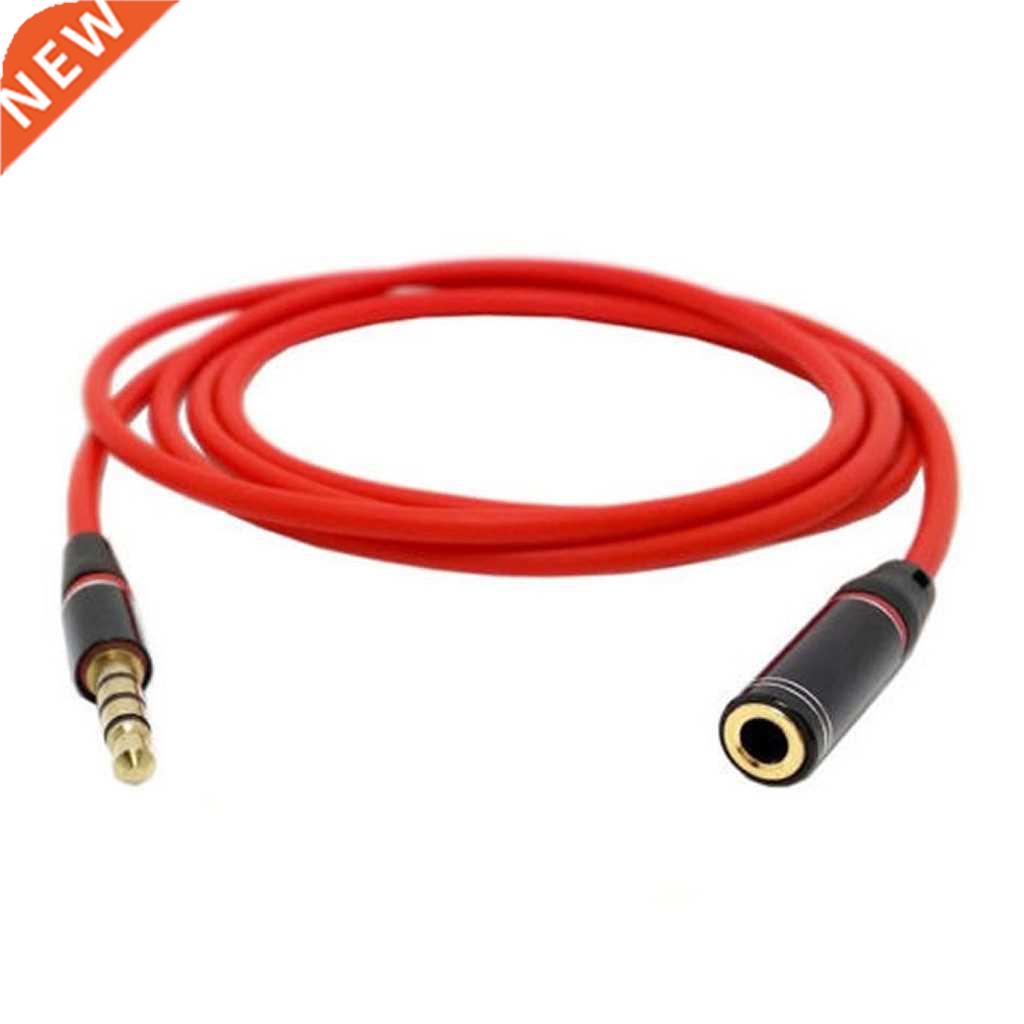 3.5mm 4 Pole Male to Female Red Gold Plated Earphone Adapter