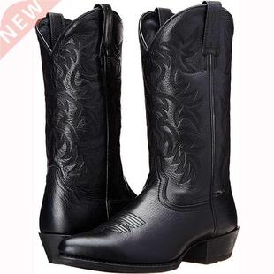 Men Boot 2021 Mid Calf Western Cowboy Motorcycle Boots Male