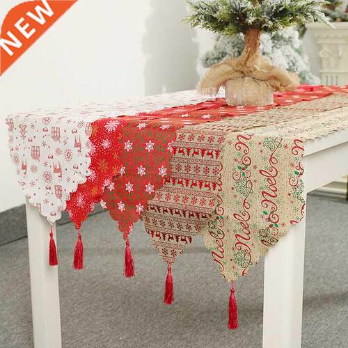 35x180cm Merry Christmas Table Runner Cute Snowflake Elk