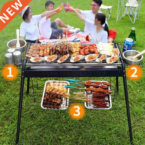 Large thickening home barbecue outdoor wild charcoal grill