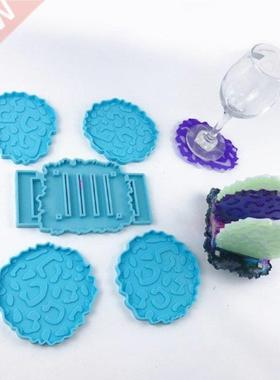 6 Pcs/Set Wine Rack Epoxy Resin Mold Cup Holder Coaster Sili