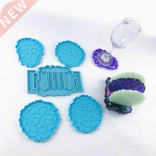 6 Pcs/Set Wine Rack Epoxy Resin Mold Cup Holder Coaster Sili