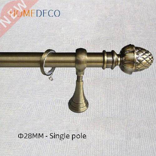 Aluminum Alloy Curtain Rod Pole Black Gold Single Double