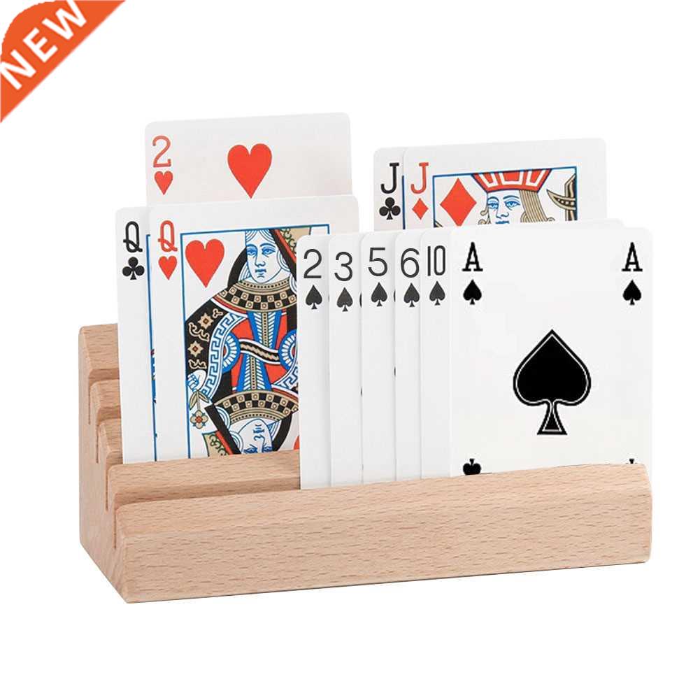 Playing Cards Holder Wooden Cards Rack Trays Portable