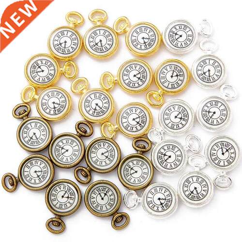 10 pcs Enamel charms antique bronze metal watch pendants fit