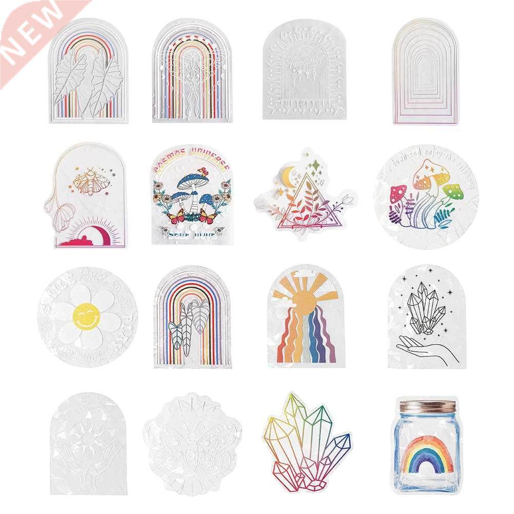 new colorful rainbow prism leaves electrostatic glass sticke