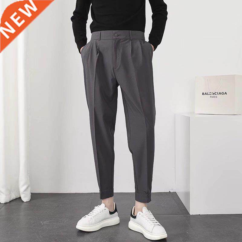 Fashion Men Casual Pants Elastic Waist Small Feet Slim Korea