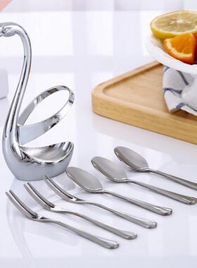 Tableware Cutlery Stainless Steel Fork 1/7Pcs Swan Shape